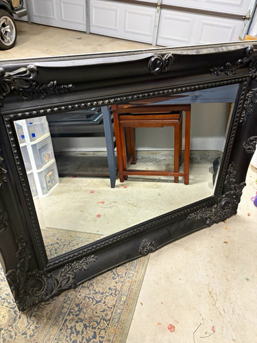 Black ornate framed - black,