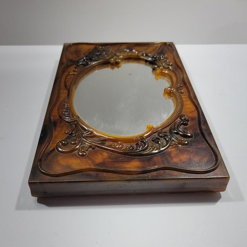 Brown plastic accent mirror - accent,