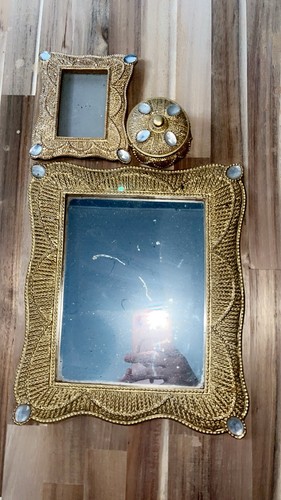 Gold ornate framed rectangular - gold,