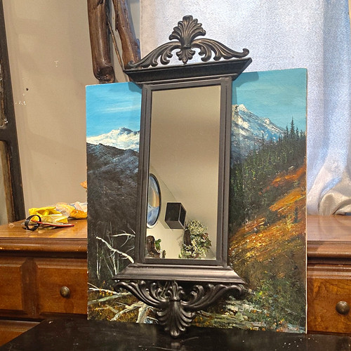 Black ornate scroll frame - black,