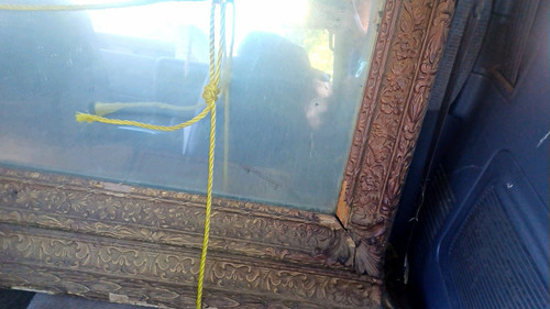 Ornate carved wood frame - wood,