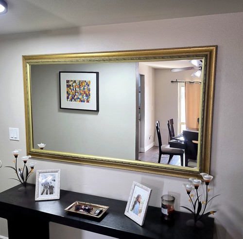Large gold framed wall mirror - large,