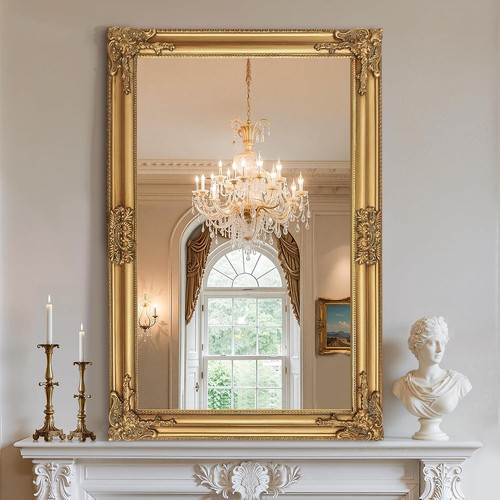 Vintage gold mirror - gold,