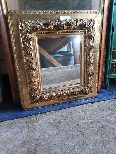 Ornate gold wood - gold, framed