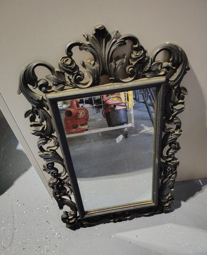 Black ornate framed - black,